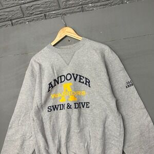 Champion Andover Warriors Swim & Dive Crewneck Sweatshirt Mens Medium Gray